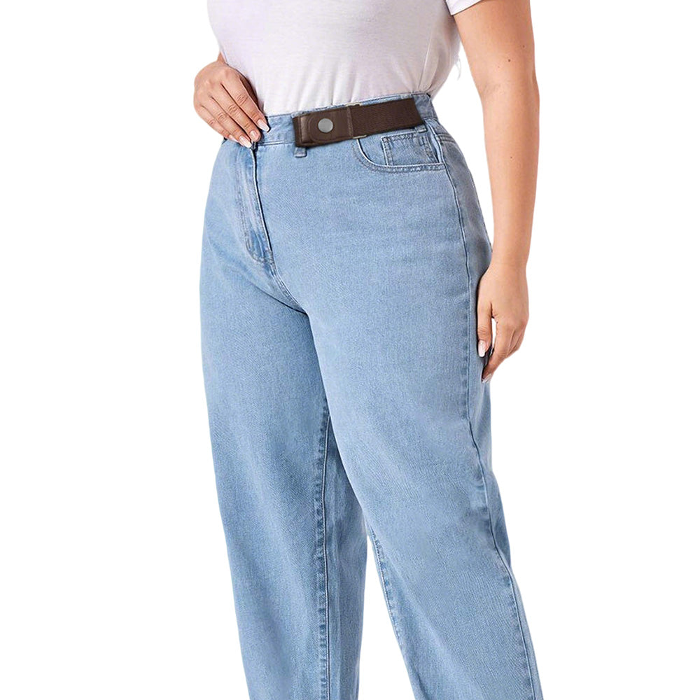 Elastic Belt Side Buckle for Jeans Pants Unisex Adults Adjustable Waistband Stretch