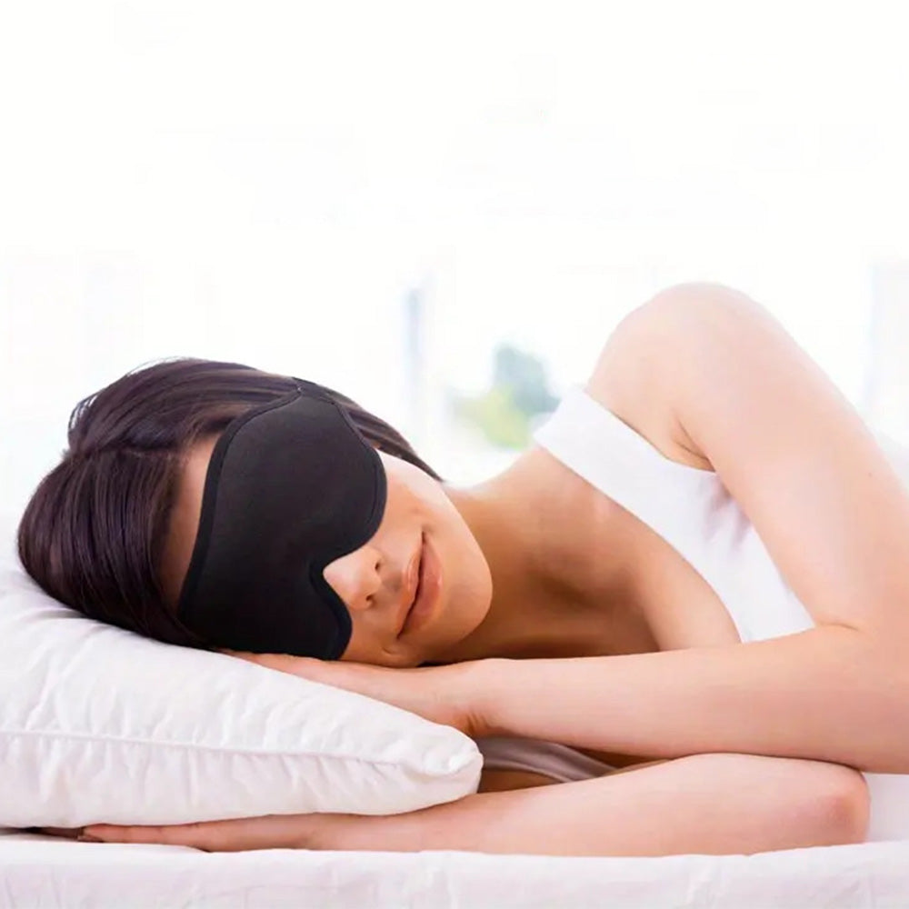 3D Contoured Blackout Sleep Eye Mask Adjustable Light Blocking Night Mask