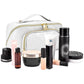 Large Capacity PU Leather Water-Resistant Checkered Cosmetic Bag Travel Makeup Bag