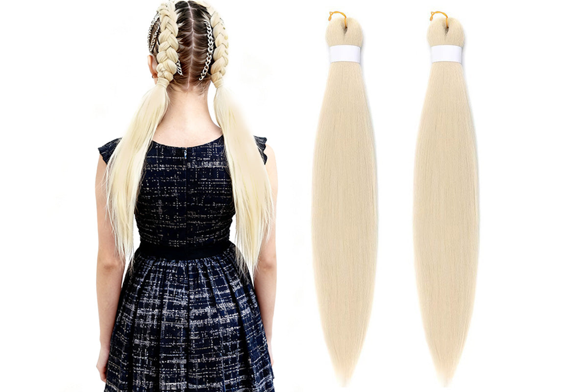 2Pcs Pre Stretched Braiding Hair Extensions Synthetic Hair Extension for Cosplay