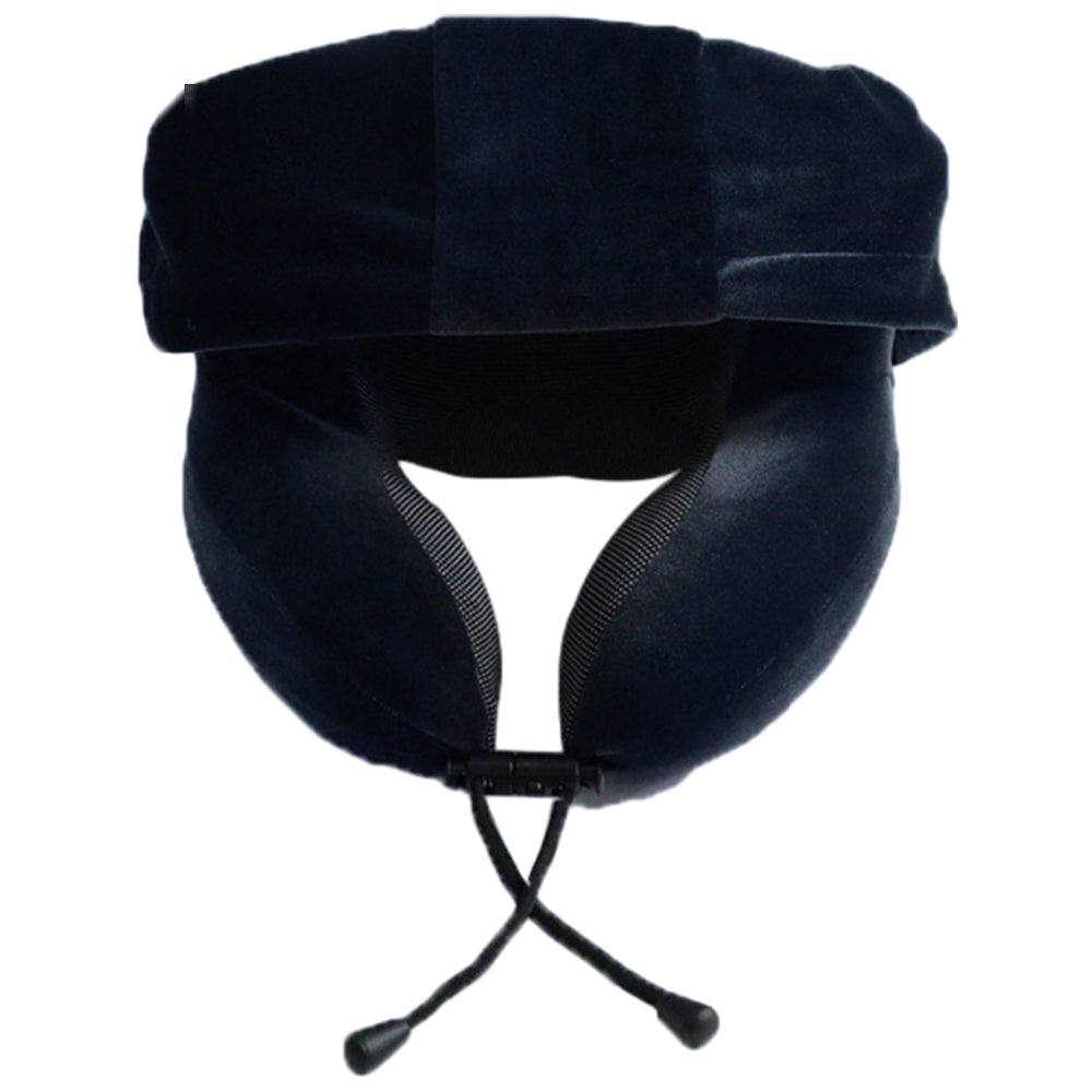 Travel U-Shape Memory Foam Neck Pillow with Noise Reduction Earmuffs Blackout Hat
