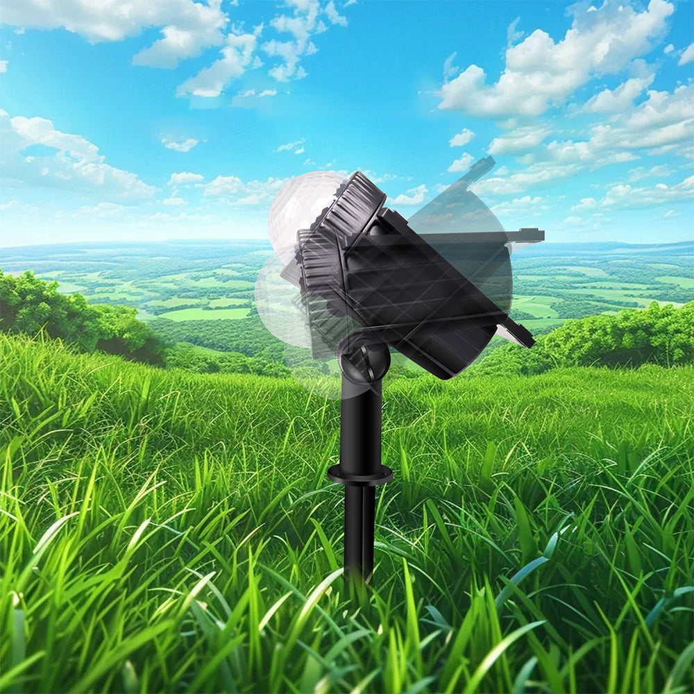 4Pcs LED Solar RGB Outdoor Projector Landscape Lamp