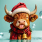 2D Highland Cow Advent Calendar 24 Days Christmas Countdown Calendar for Xmas Tree
