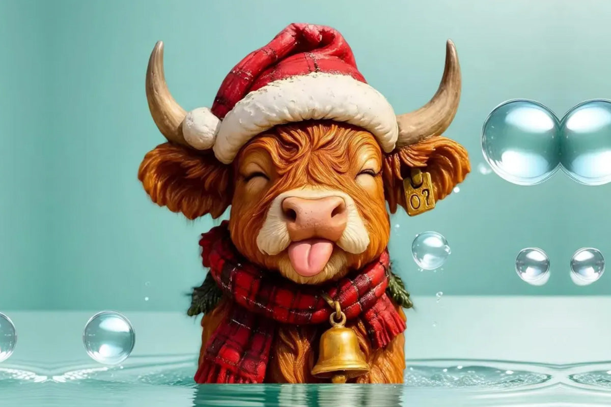 2D Highland Cow Advent Calendar 24 Days Christmas Countdown Calendar for Xmas Tree