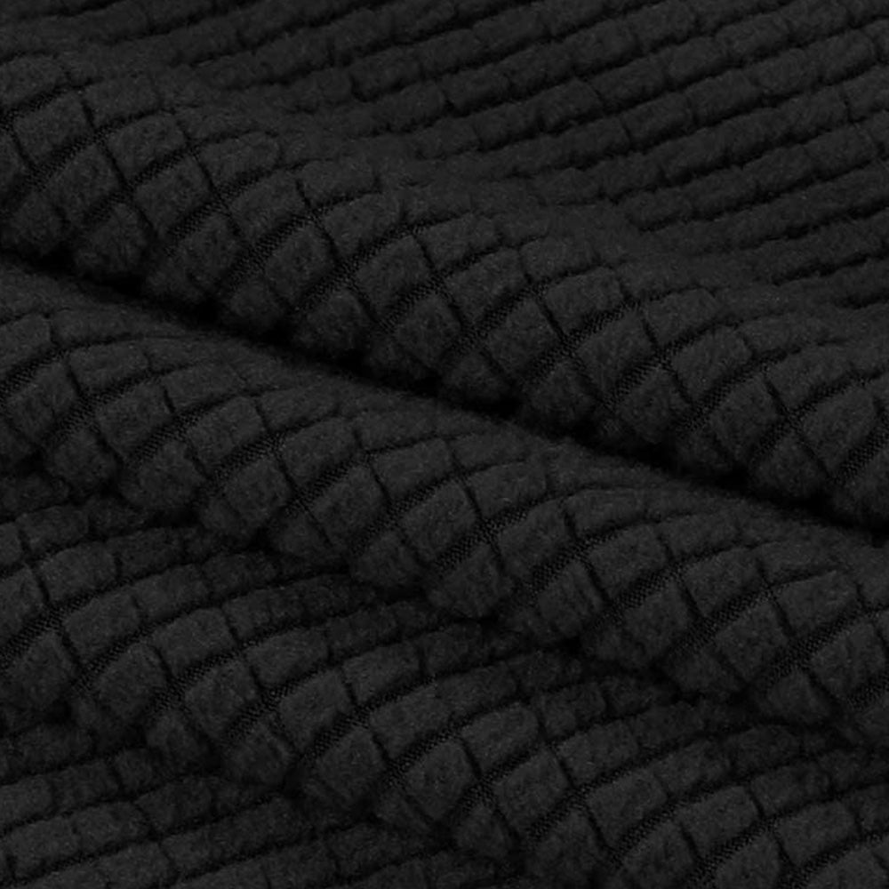 Elastic Jacquard Footrest Cover with Textured Stripes and Elastic Strap-Black