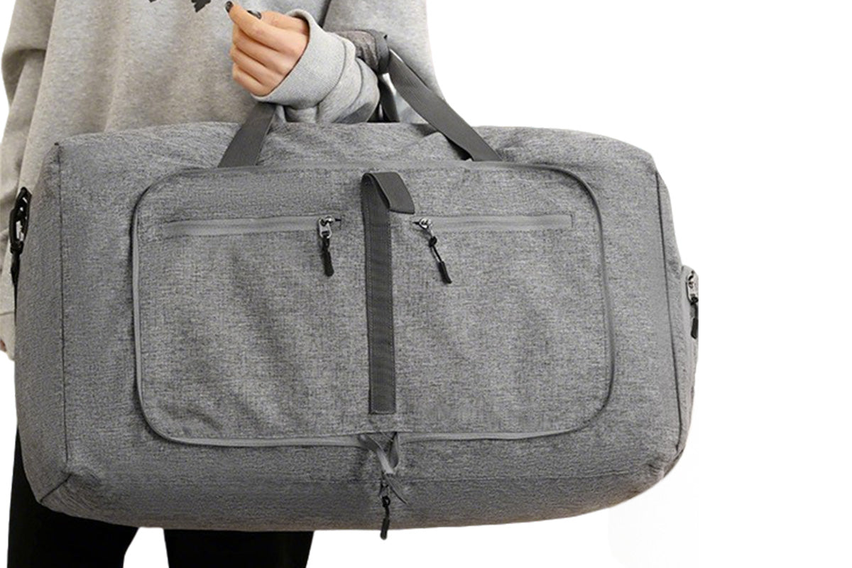Large Foldable Travel Duffel Bag Carry On Shoulder Duffle Bag With Shoe Compartment