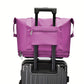 2Pcs Large-Capacity Expandable Carry on Luggage Bag with Wheels-Dark Purple and Black