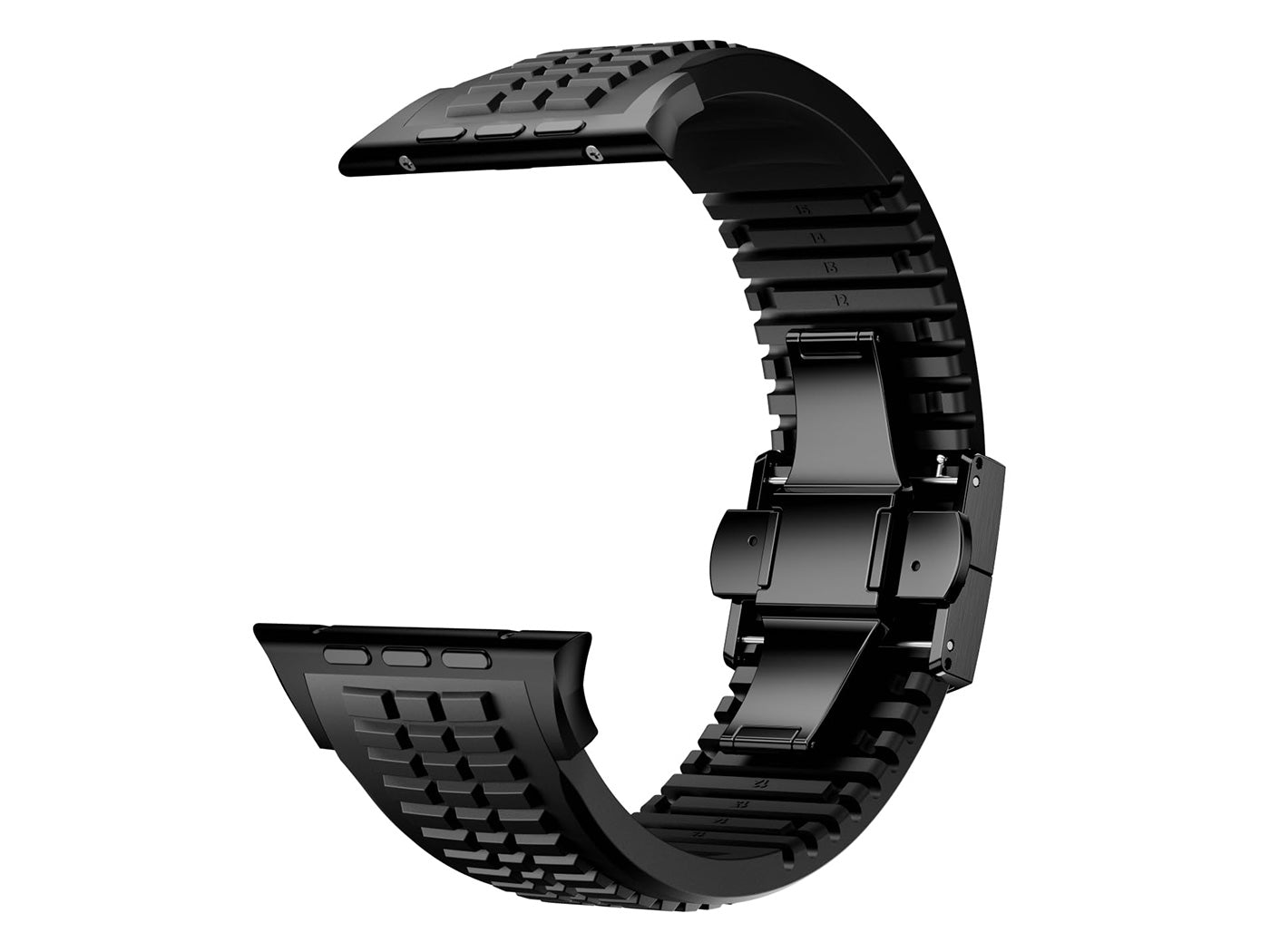 Men's Rubber Watch Band Compatible with Apple Watch Folding Buckle 42 44 45 46 49mm