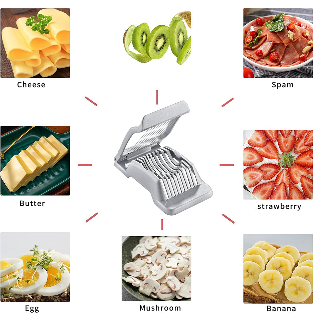 2Pcs Stainless Steel Hard Boiled Egg Slicer
