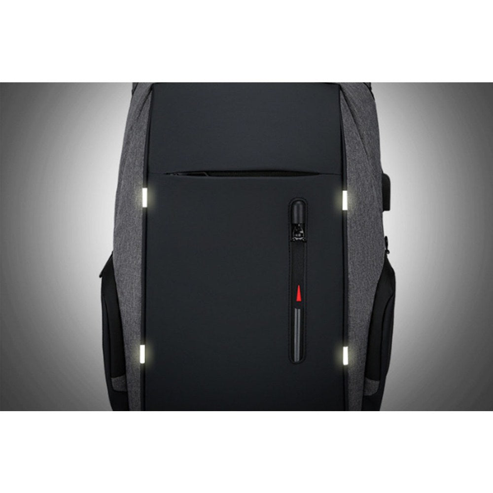 Reflective Laptop Backpack with USB Charging Port Anti-thief Travel Business Backpack