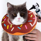 Cat Cone Soft Collar Adjustable Kitten Recovery Cones Cat Donut Collar-Dark Brown