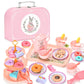Pretend Play Tea Party Set with Dessert and Carrying Case for Role Play