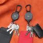 2Pcs Retractable Keychain Heavy Duty Carabiner Badge Holder Tactical ID Badge Reel with Retractable Cord