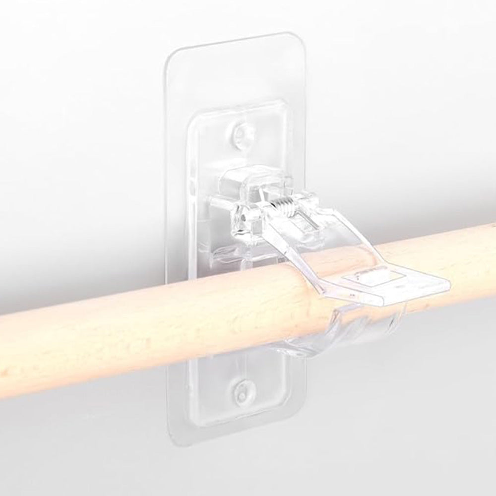 Curtain Rod Brackets Self Adhesive No Drill Transparent Invisible Holders for Curtains Towels