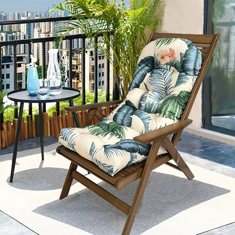 High Back Rocking Chair Cushion Water Resistant Outdoor Seat Pad with Ties