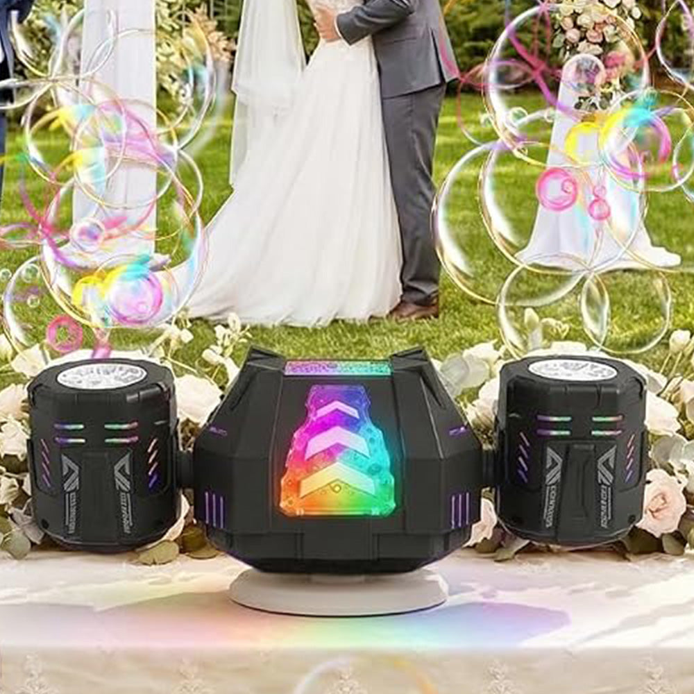 Rechargeable Bubble Machine with RGB Lights for Parties Weddings Events