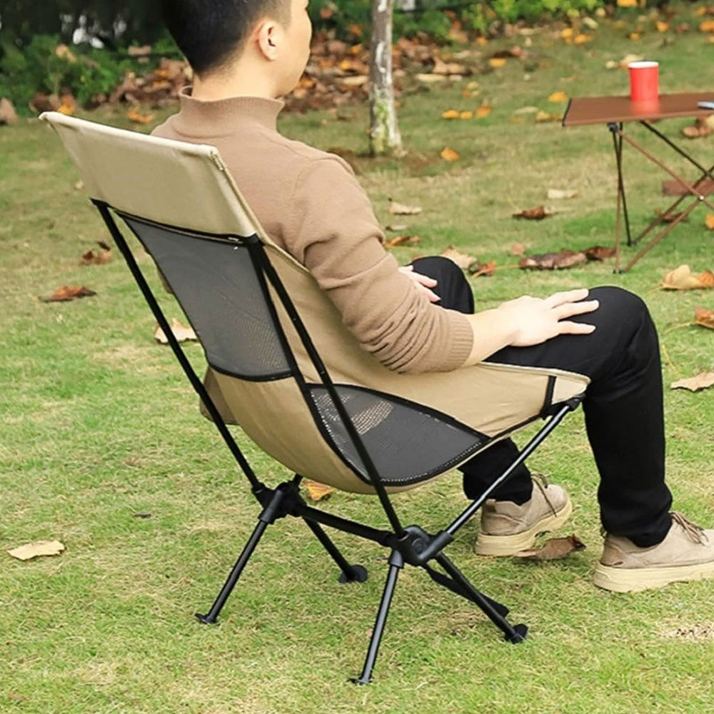 Lightweight Folding High Back Camping Chair With Head Support For Outdoor