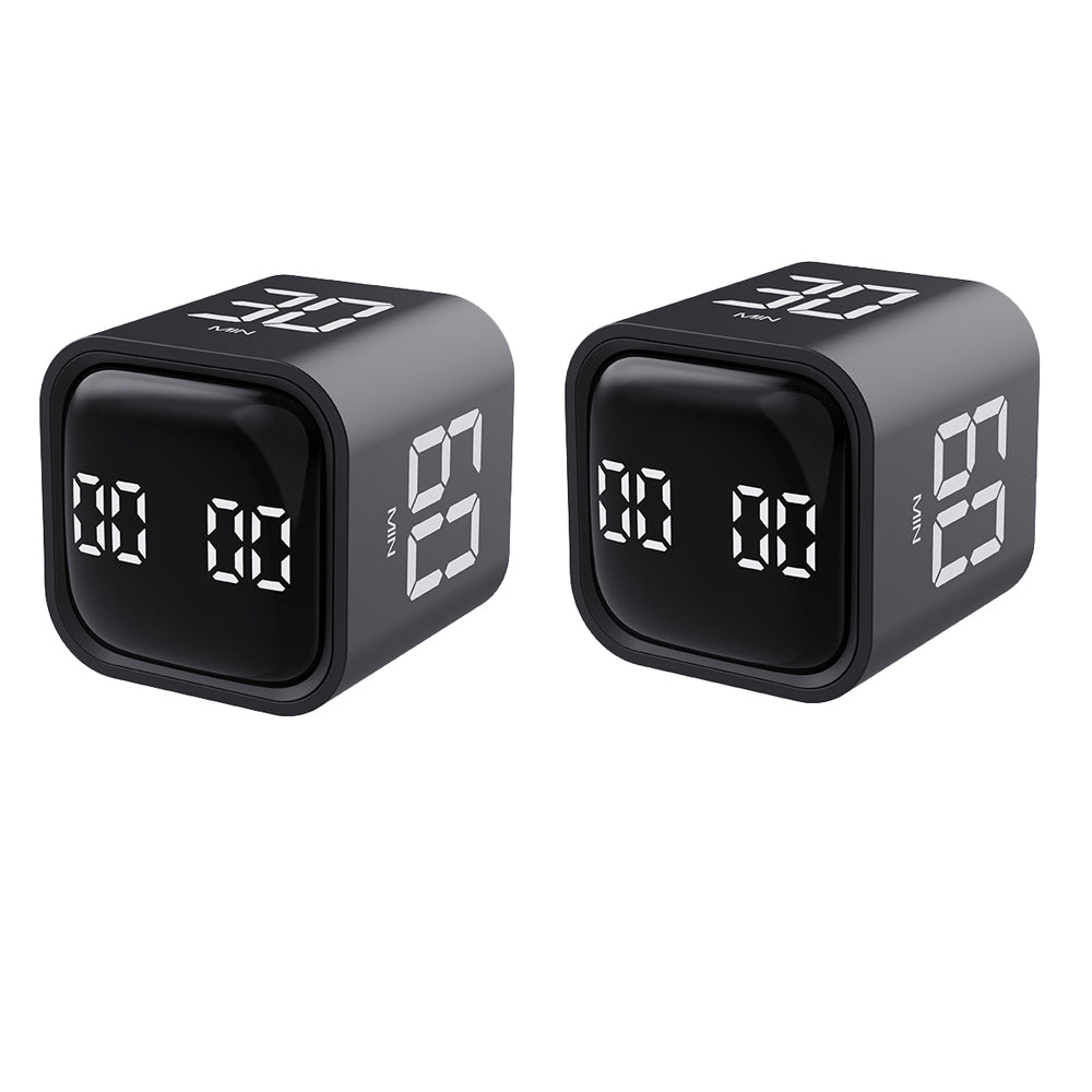2Pcs Time Management and Countdown Settings with Gravity Sensor Flip Cube Timer