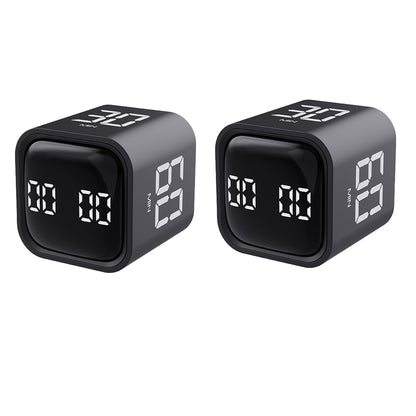2Pcs Time Management and Countdown Settings with Gravity Sensor Flip Cube Timer