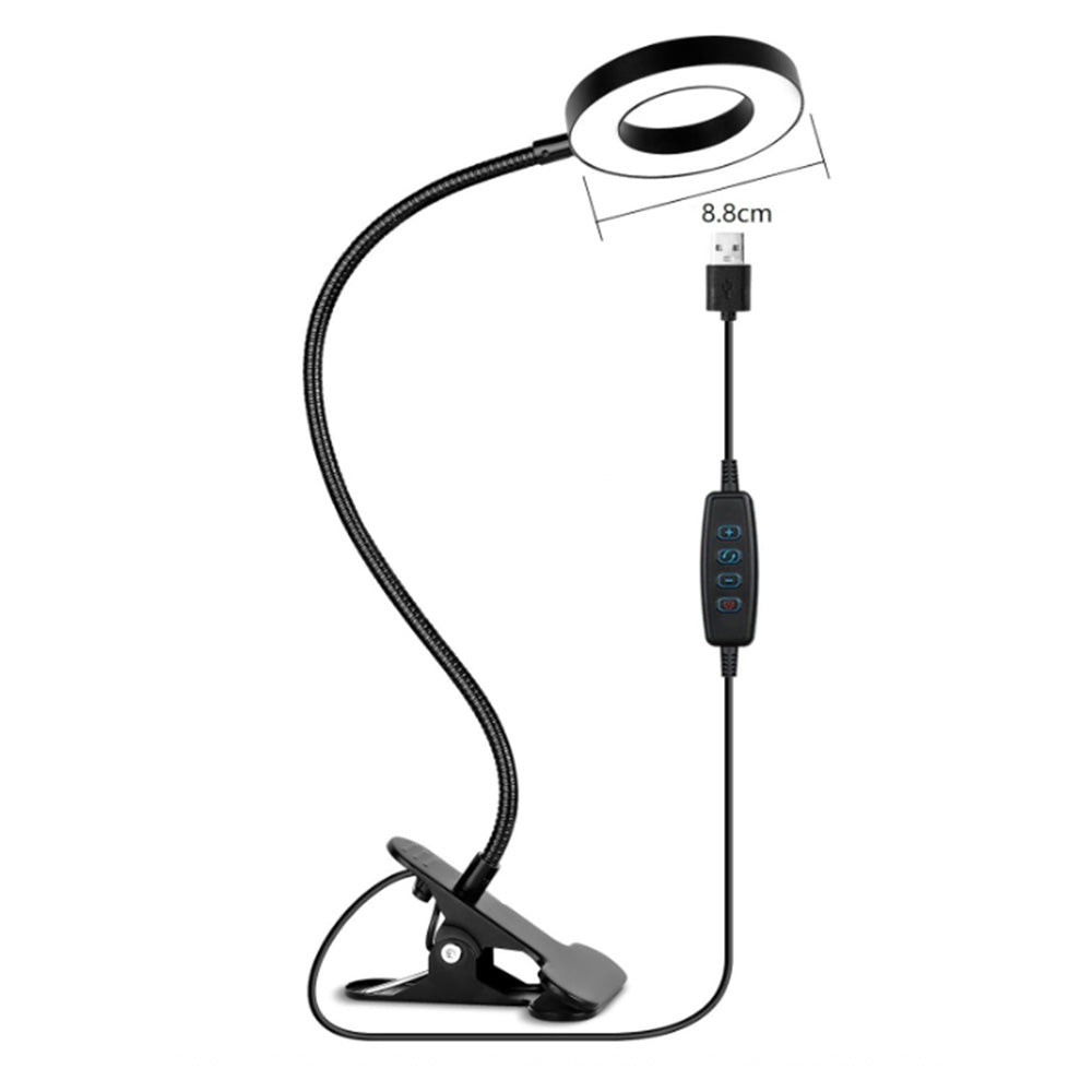 Desk Light USB LED Reading with Clip Dimmable Table Lamp Clip Bed Lamp