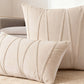 2PCS Velvet Bandage Stripe Cushion Cover Set Throw Pillow Cases for Sofa-Beige