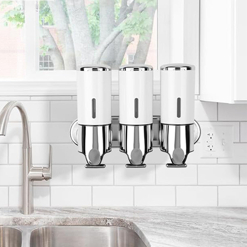 Wall-Mounted 3-Chamber Soap Dispenser 1500ml