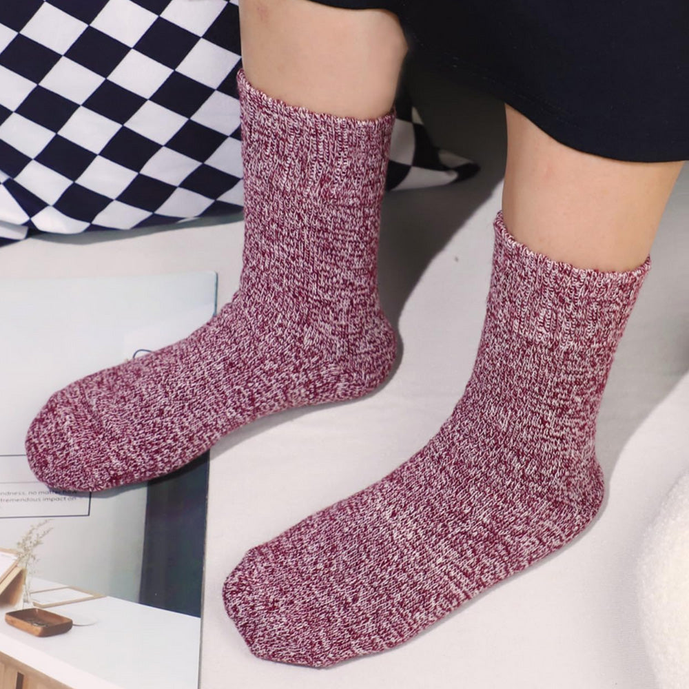 5 Pack Winter Warm Knit Socks Thick Soft Multicolor Free Size for Men and Women