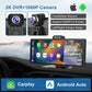 9.3 Inch 4K Portable Wireless Carplay Dual Car Recorder