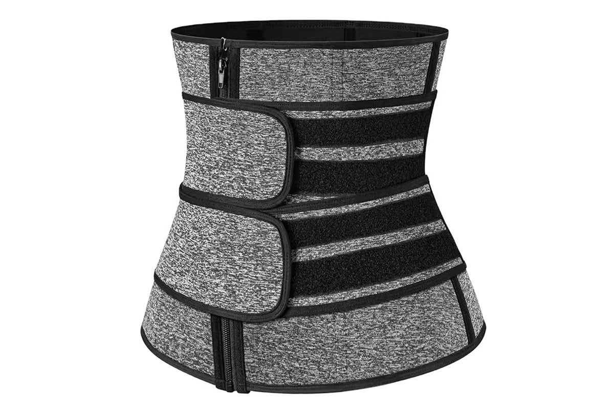 Sweat Waist Trainer for Women Sauna Sweat Belt Slim Body Shaper Corset-Grey