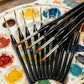 11 PCS Artist Paint Brush Set Detail Painting Brush for Watercolor Acrylic Oil