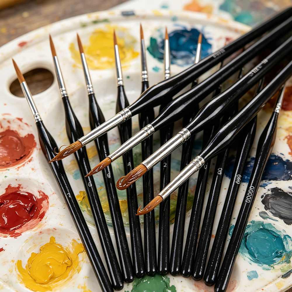 11 PCS Artist Paint Brush Set Detail Painting Brush for Watercolor Acrylic Oil