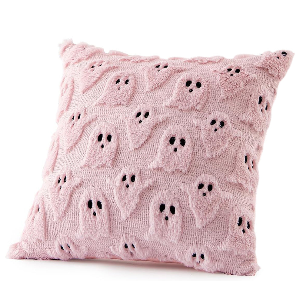 Cute Halloween Ghost Pillow Cover with Zipper for Living Room Bedroom Office