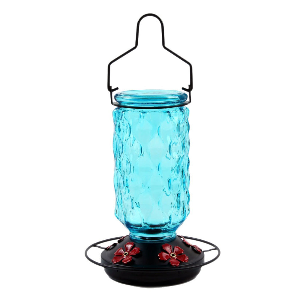 Stained Glass Hummingbird Feeder Wide Mouth Garden Decor