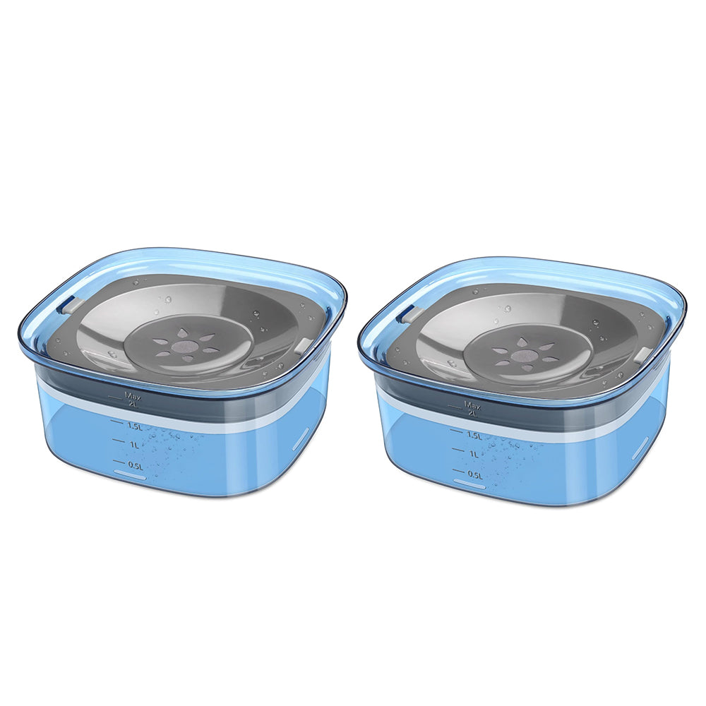 2Pcs 2L Pet No Spill Water Bowl