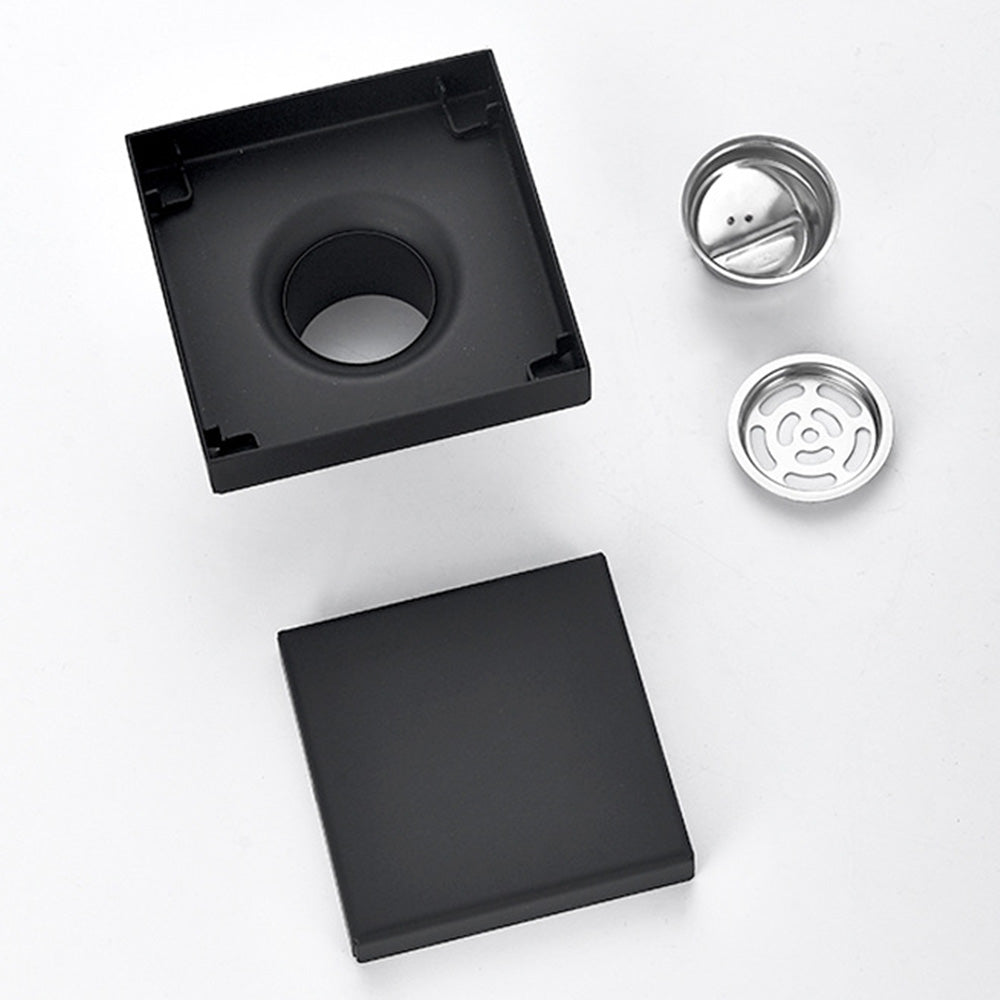 Square Shower Drain with Filter Detachable Stainless Steel Floor Drain for Bathroom Balcony