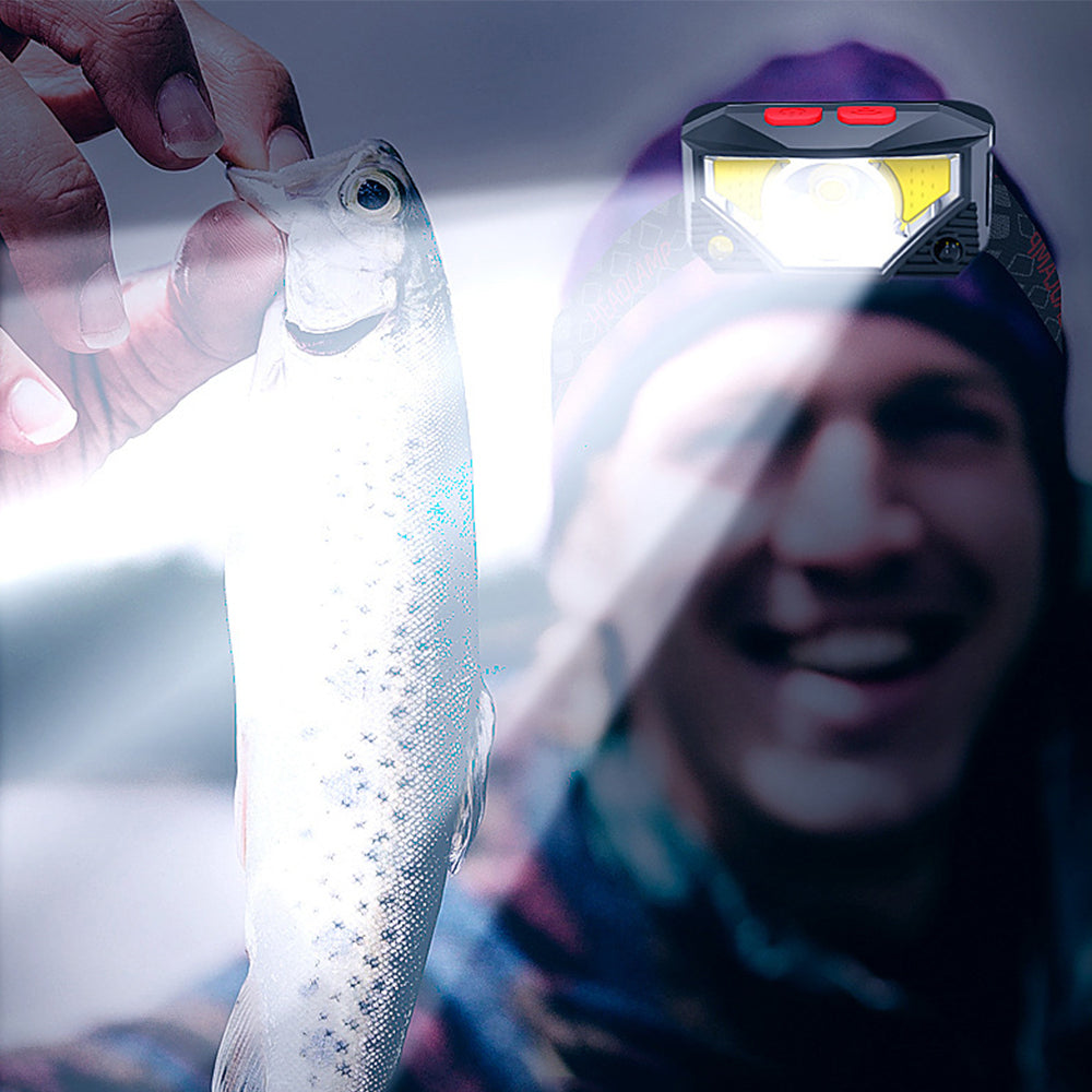 2Pcs Rechargeable LED Headlamp with Motion Sensor