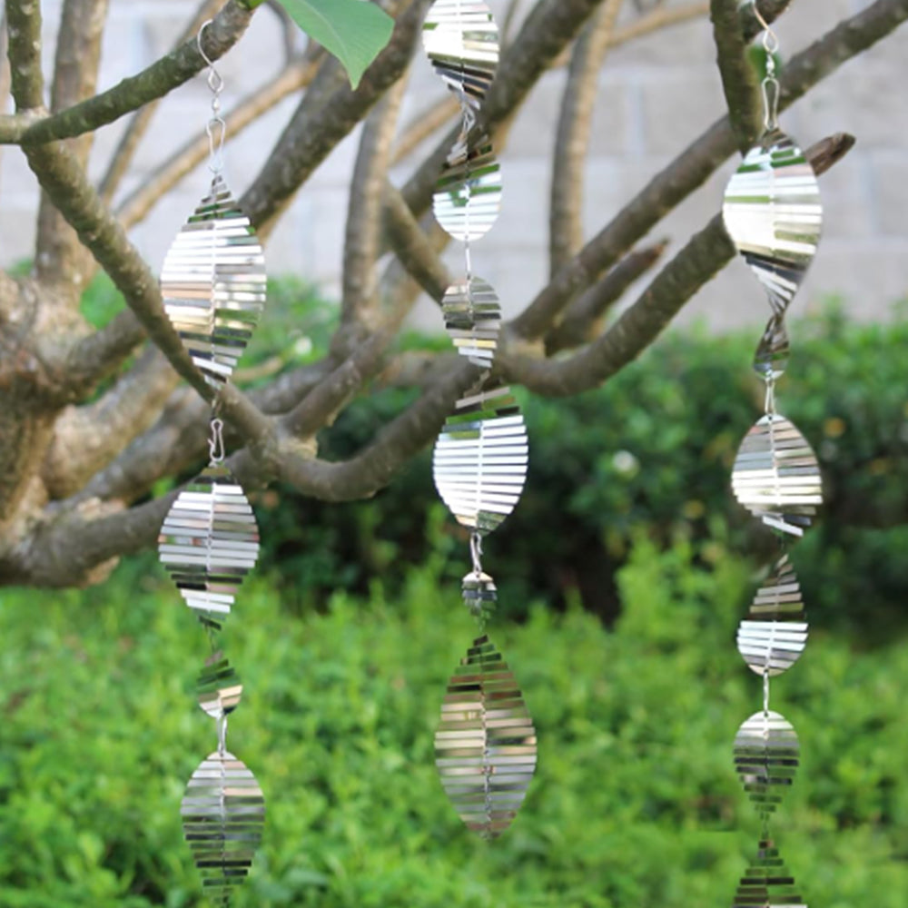 3Pcs Stainless Steel Rotating Reflective Bird Scare Tool-Spiral: