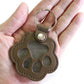 2PCS Pet Paw Shaped Key Chain Pet Fur Storage Key Chain Pet Memorial Gift Key Ring