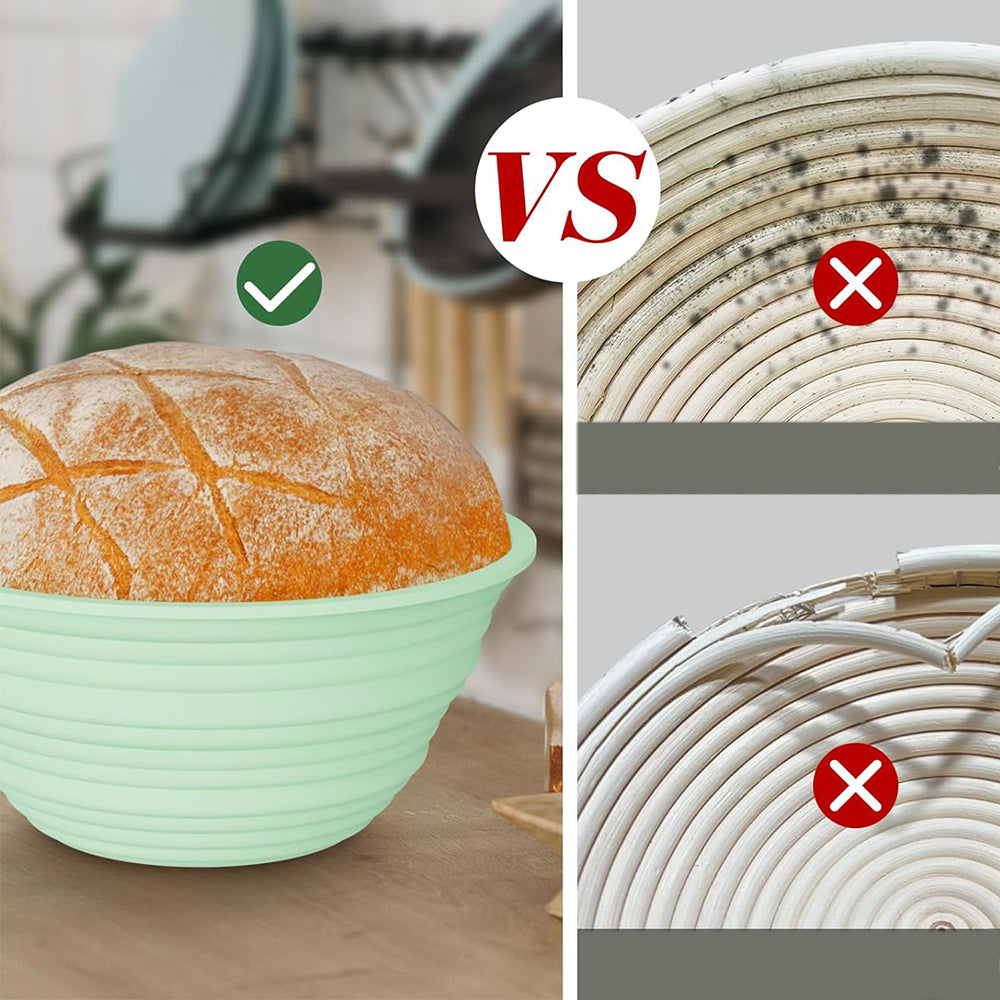 2Pcs Silicone Bread Baking Supplies Dough Proofing Bowl