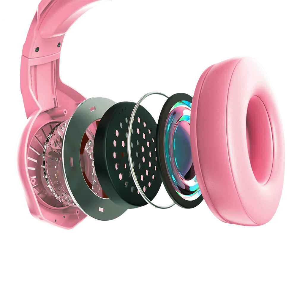 Wired Over-Ear Gaming Headset with LED RGB Lights and Mic