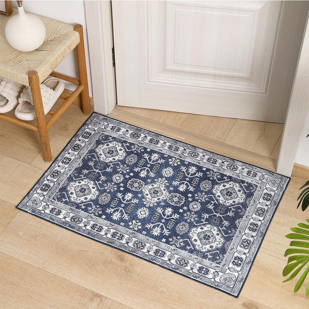 Vintage Design Runner Area Rug Doormat Allover Boho Machine Washable Mat