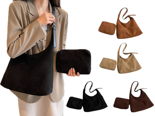 Bucket Bag with Purse Suede Tote Bag Hobo Bags