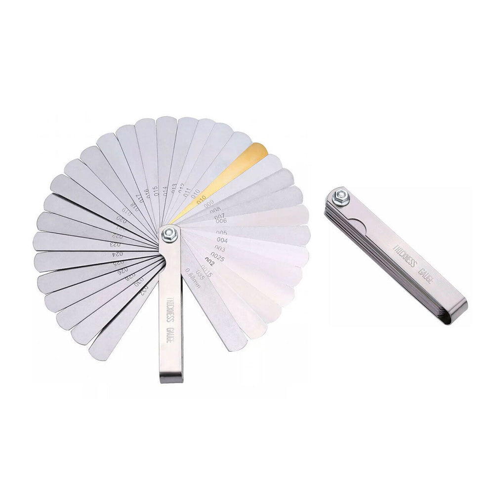 32 Blade Stainless Steel Feeler Gauge Dual Marked Metric Gap Measuring Tool