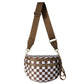 Checkered Crossbody Bag Belt Bag Bum Bag For Women Sling Bag With Shoulder Strap