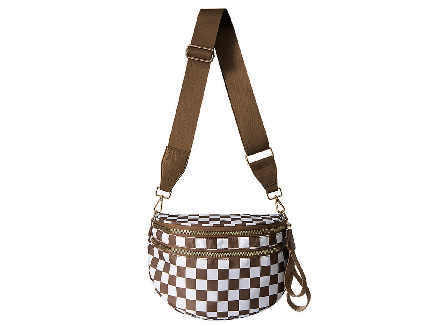 Checkered Crossbody Bag Belt Bag Bum Bag For Women Sling Bag With Shoulder Strap