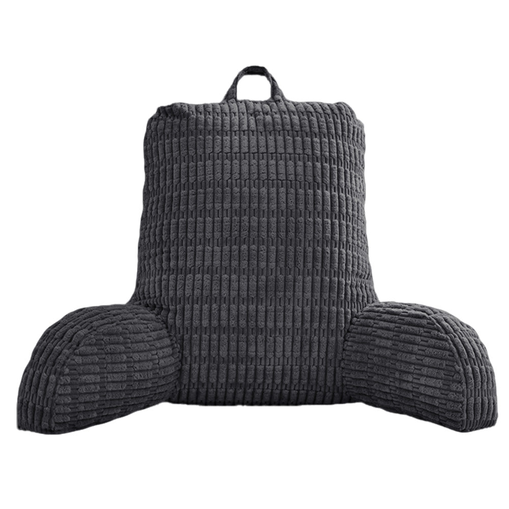 Bedside Backrest Cushion with Armrests Pocket and Washable Cover