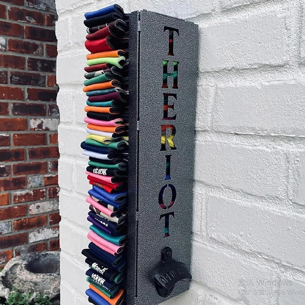 2-in-1 Wall Mounted Can Cooler Holder with Bottle Opener