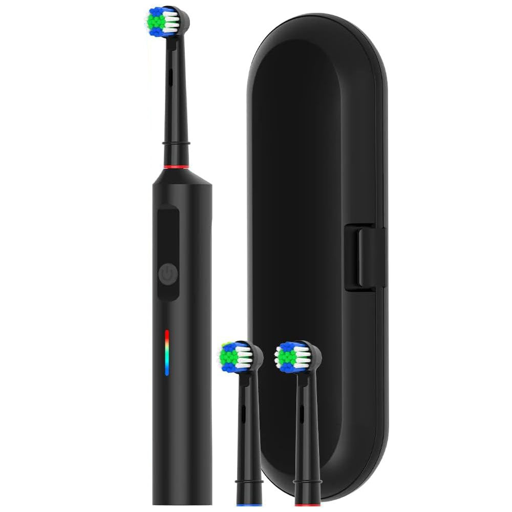 Rotating Electric Toothbrush 3Modes with Travel Case and 2 Brush Heads