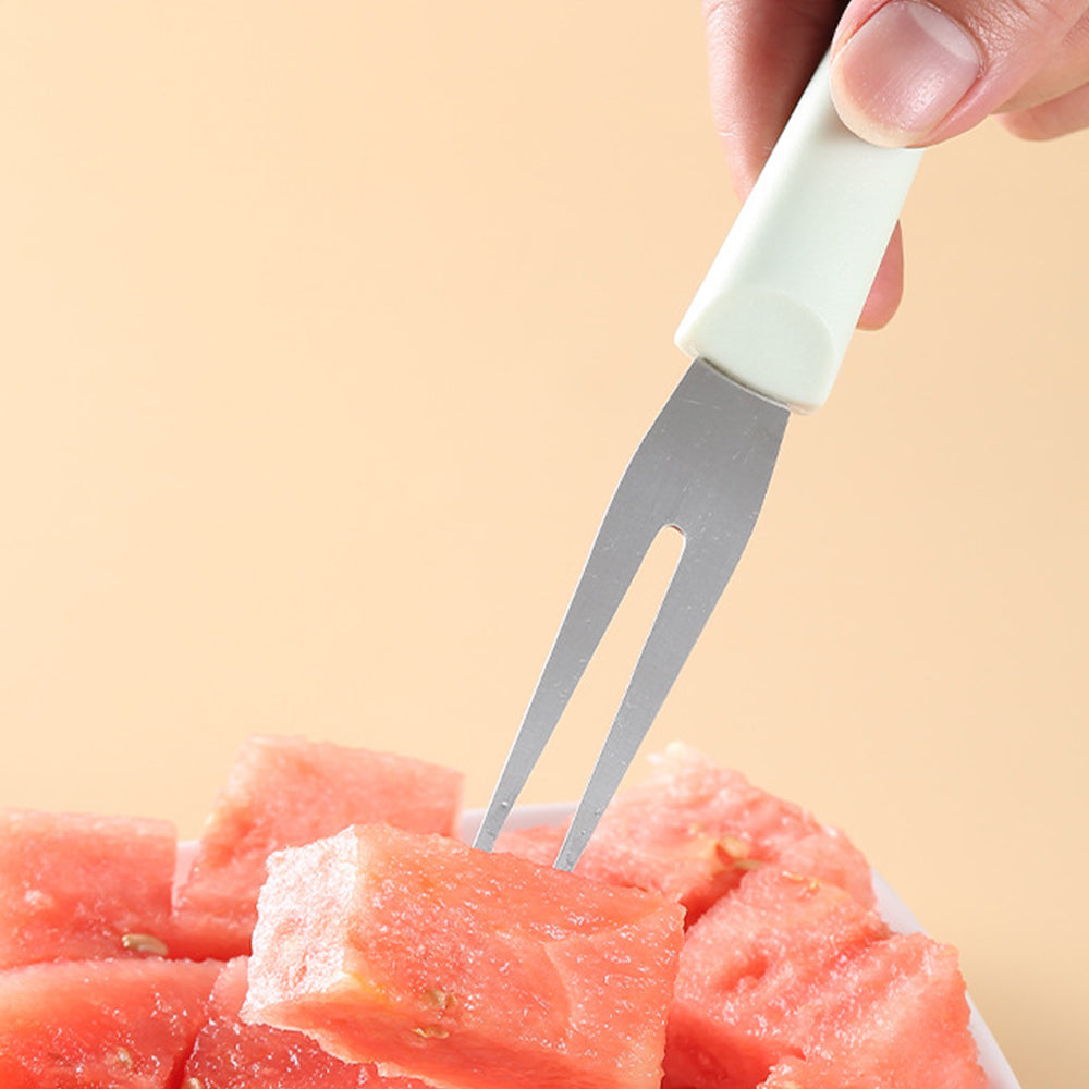 2Pcs 3-in-1 Stainless Steel Watermelon Fork Slicer