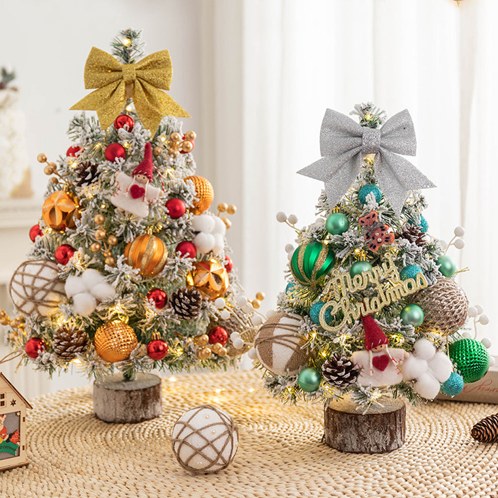 Mini Tabletop Christmas Tree Artificial 45cm/60cm Ornaments Xmas Desktop Decor
